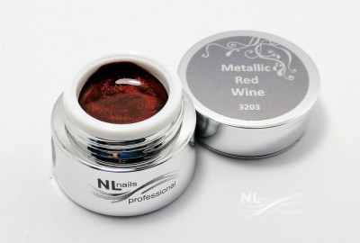 UV, LED metalický barevný gel METALLIC RED WINE