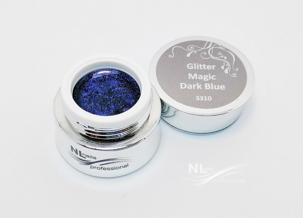 UV, LED barevný gel GLITTER MAGIC DARK BLUE